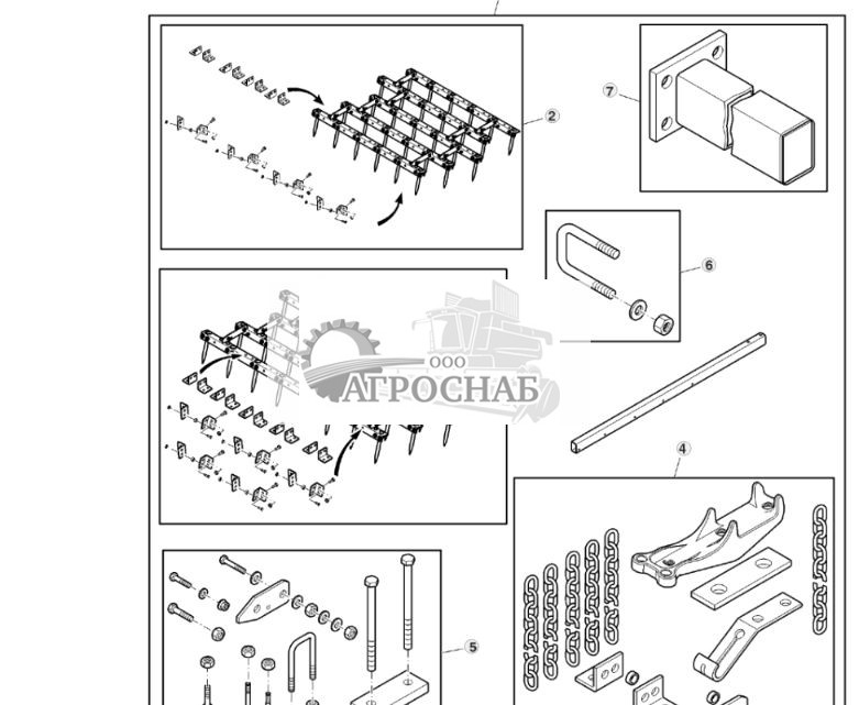 Навесное оборудование, борона с остроконечными зубьями, 5-планочная, 36 футов 6 дюймов - ST751787 106.jpg